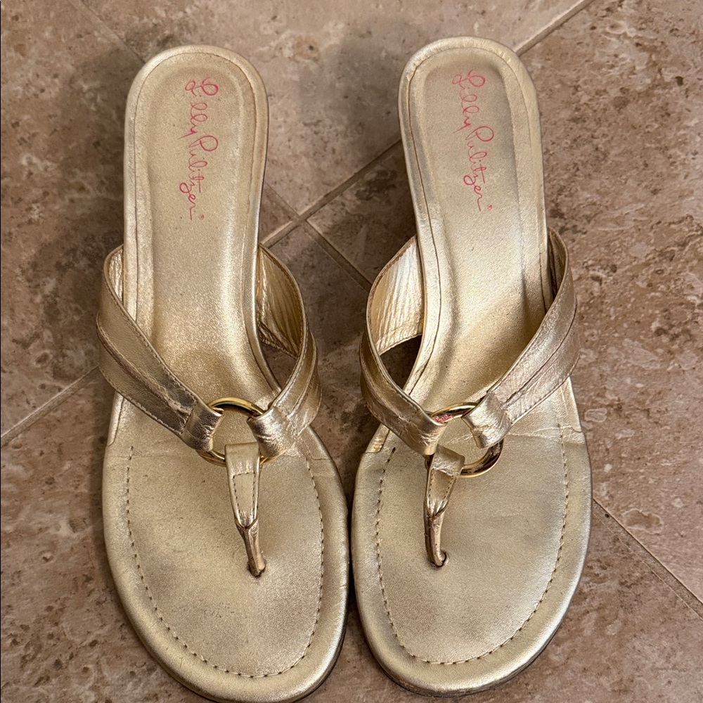Lilly Pulitzer Gold Sandals